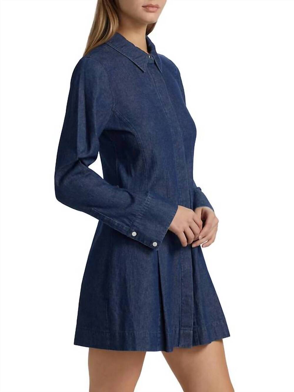 NEW DEREK LAM 10 CROSBY danielle denim shirt dress in jaye blue - Picture 5 of 9